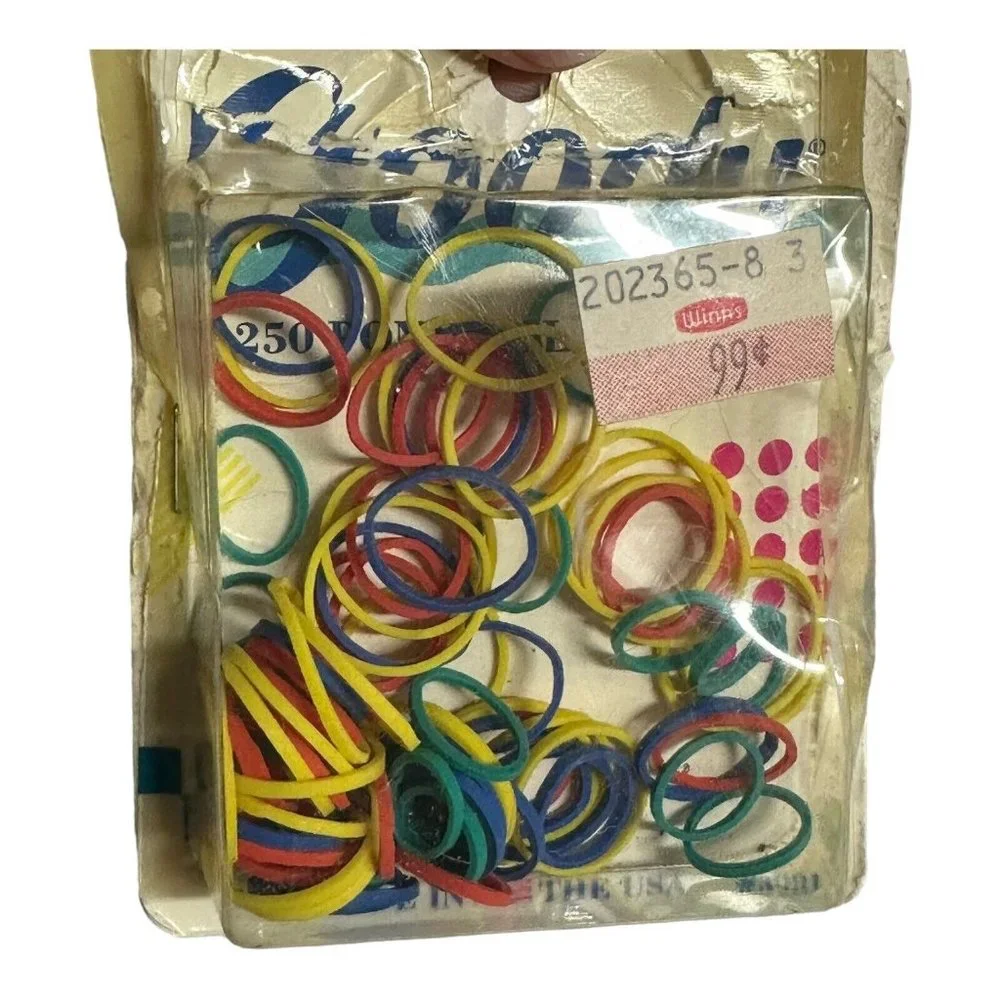 VTG 1989 GOODY Ponytail Elastics Rubber Ponytailers Primary Colors 3981 USA Made
